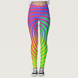 Rainbow Spiral Red Gult Grönt Blue Leggings