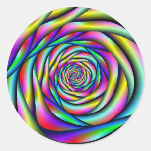 Rainbow Spiral Runt Klistermärke
