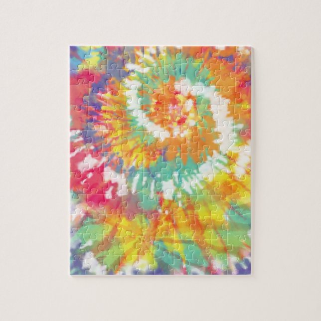 Rainbow Spiral Tie Dye 8x10 Pussel (Vertikal)