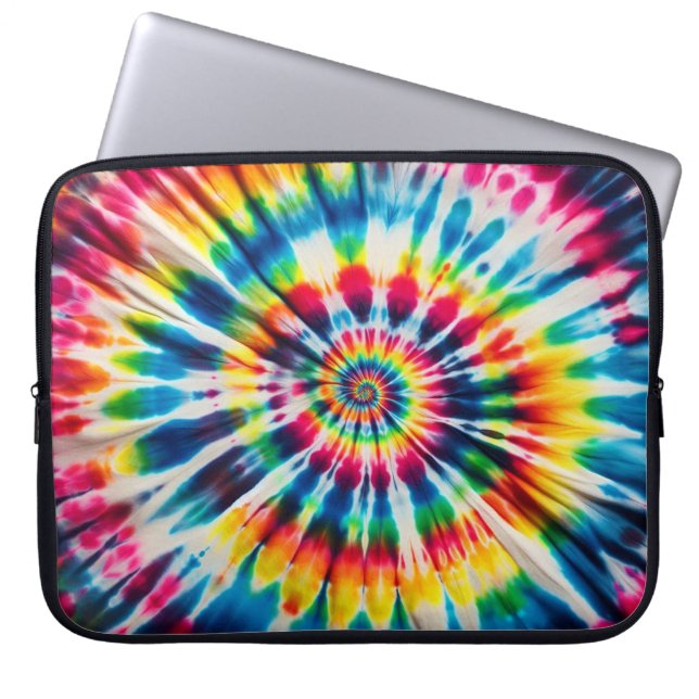 Rainbow Spiral Tie-Dye Laptop Fodral (Framsidan)