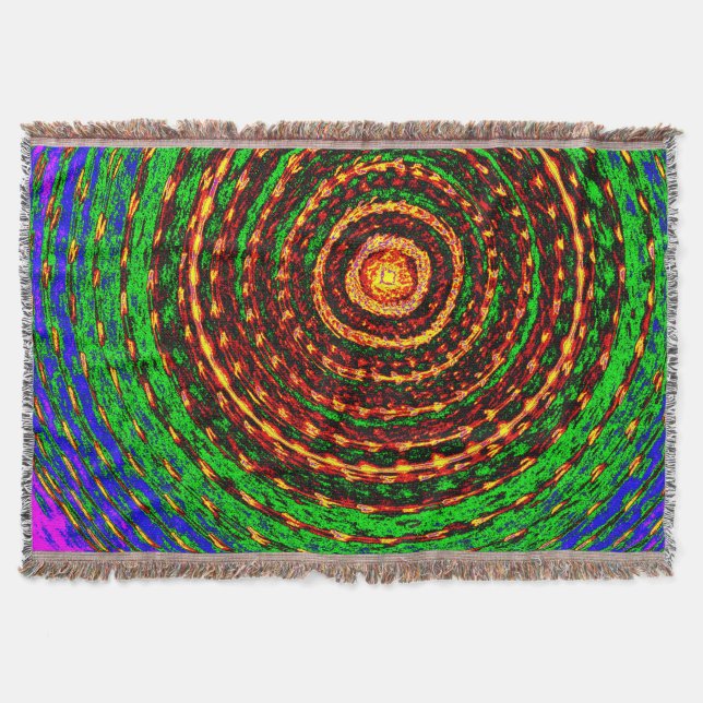 Rainbow Spiral Vortex – Premium Woven Blanket Filt (Framsidan)