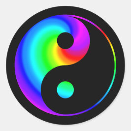 Rainbow Spiral Yin Yang Sticker Runt Klistermärke