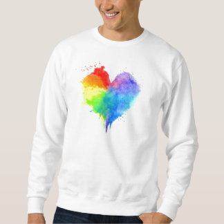 Rainbow Splatter Heart Sweatshirt