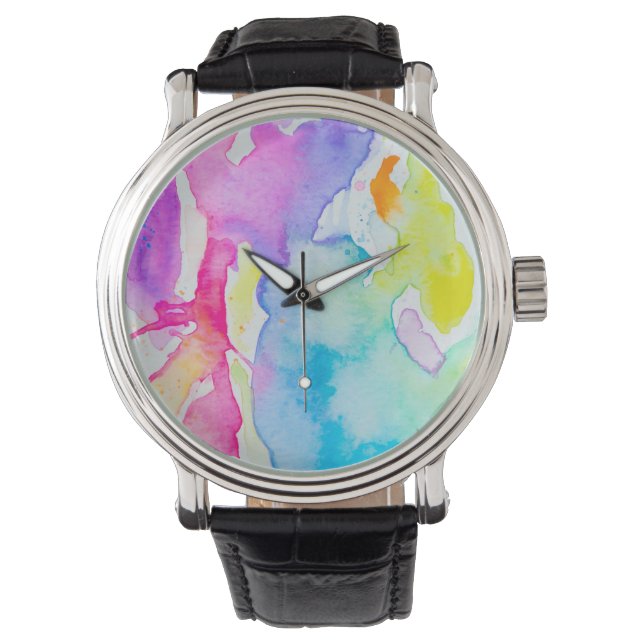 Rainbow Splatter Watch by Megaflora Armbandsur (Framsida)