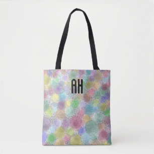 Rainbow Spots Monogram Tote Tygkasse