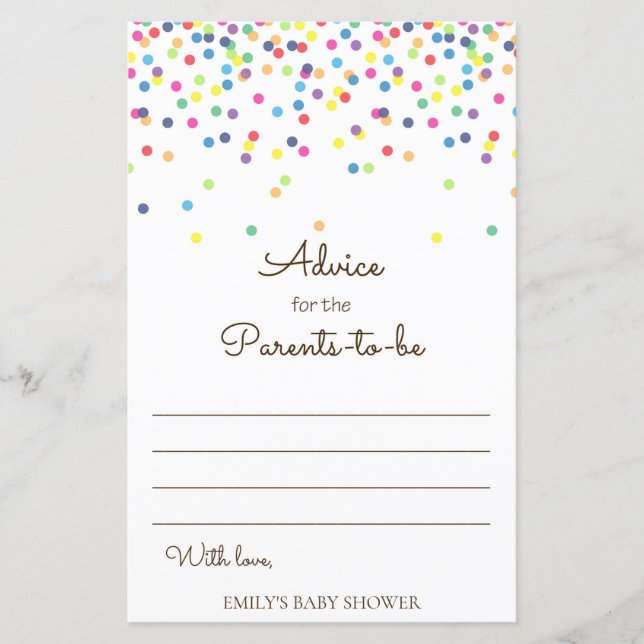 Rainbow Sprinkle Baby Shower Game PRINTED (Framsida)