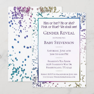 Rainbow Sprinkle Confetti Pastellprogram för Gen Inbjudningar
