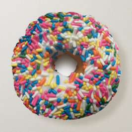 Rainbow Sprinkle Donut Pillow Rund Kudde