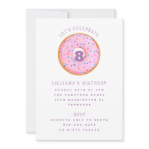 Rainbow Sprinkle Donut Rosa Lila Barns födelsedag
