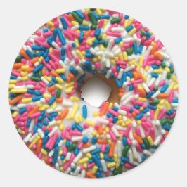 Rainbow Sprinkle Donut round-klistermärken Runt Klistermärke