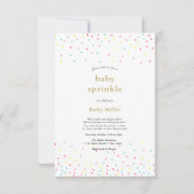 Rainbow Sprinkles Baby Sprinkle-inbjudan