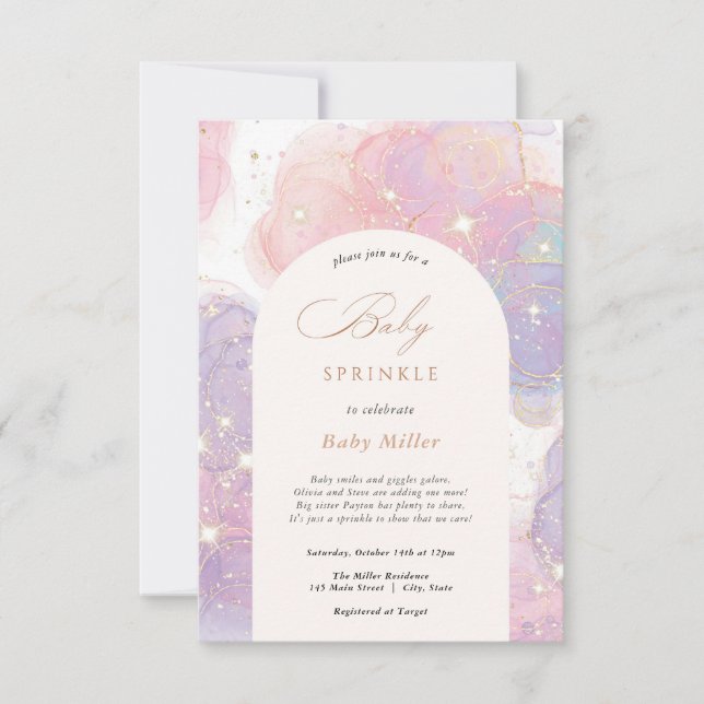 Rainbow Sprinkles Baby Sprinkle Inbjudningar (Framsida)