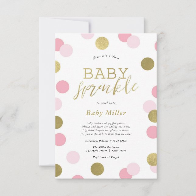 Rainbow Sprinkles Baby Sprinkle Inbjudningar (Framsida)