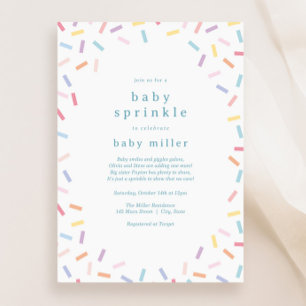 Rainbow Sprinkles Baby Sprinkle Inbjudningar