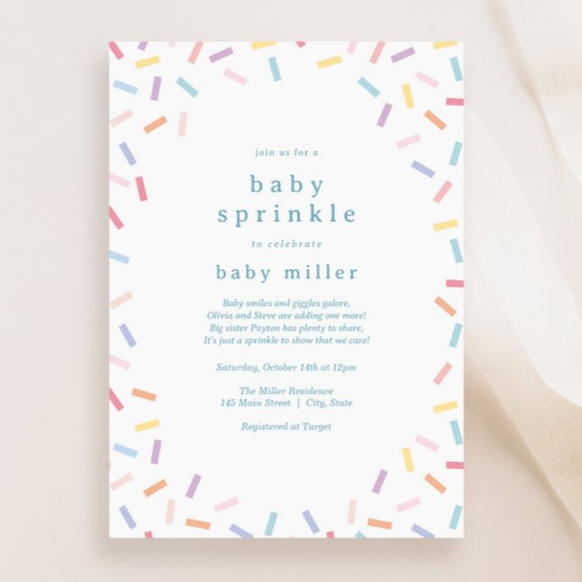 Rainbow Sprinkles Baby Sprinkle Inbjudningar (Skapare uppladdad)