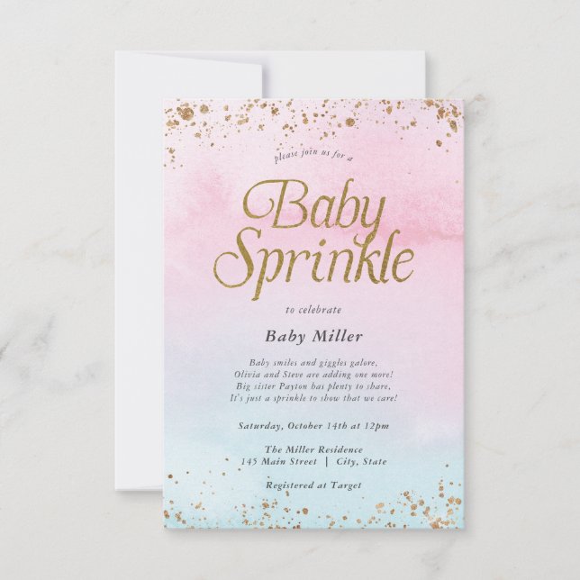 Rainbow Sprinkles Baby Sprinkle Inbjudningar (Framsida)