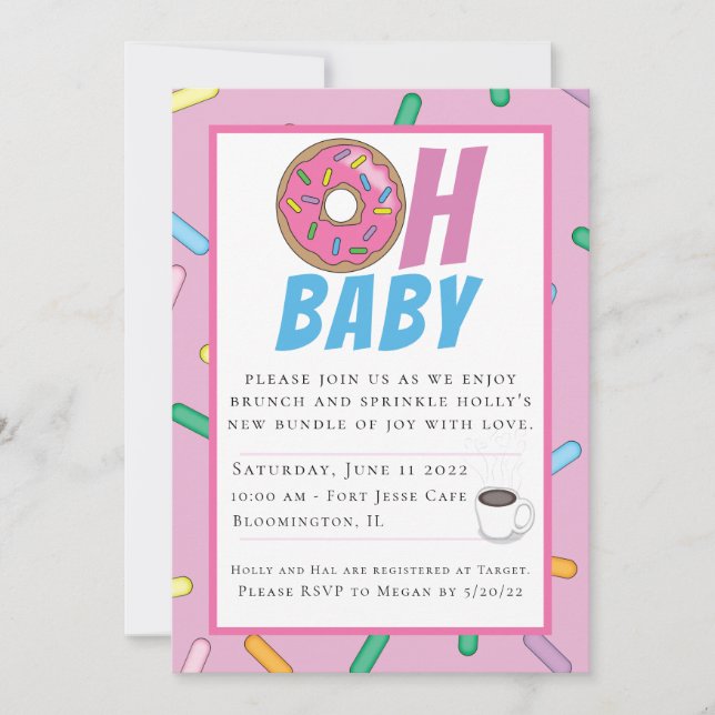 Rainbow Sprinkles Brunch Baby Shower-inbjudan Inbjudningar (Framsida)