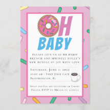 Rainbow Sprinkles Brunch Baby Shower-inbjudan