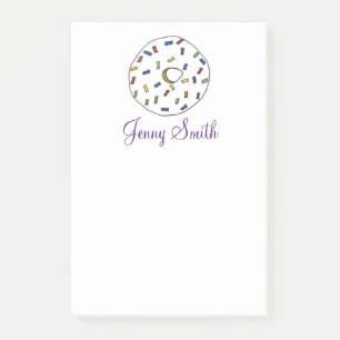 Rainbow Sprinkles Donut Doughnut Foodie Post dess Post-it Block
