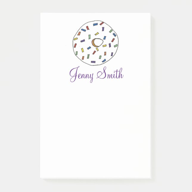 Rainbow Sprinkles Donut Doughnut Foodie Post dess Post-it Block (Framsida)