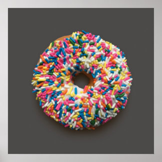 Rainbow Sprinkles Donut poster (på grått)