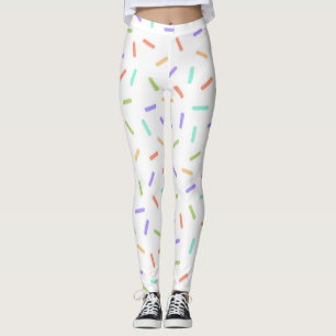 Rainbow sprinkles konetti roligt färglös mönster leggings