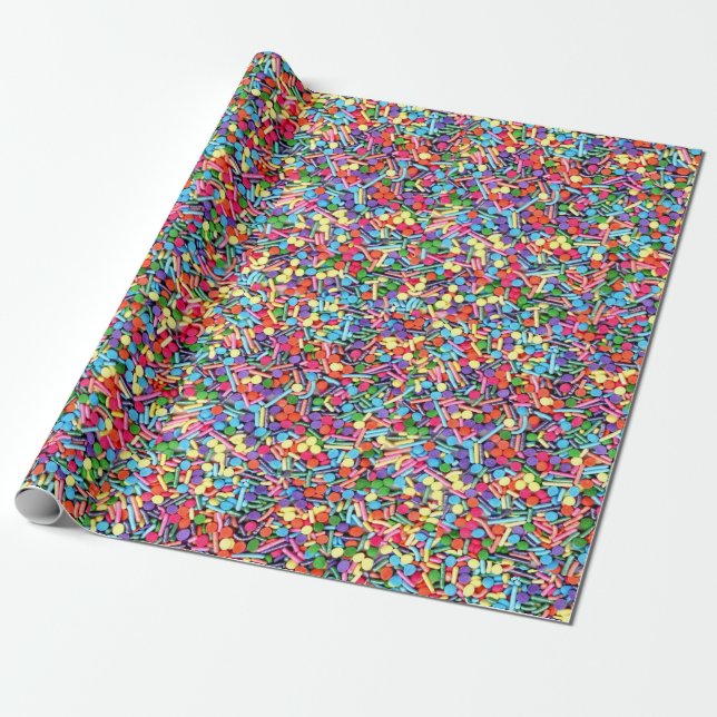 Rainbow Sprinkles Rainbow Jimmys Presentpapper (Utrullad)