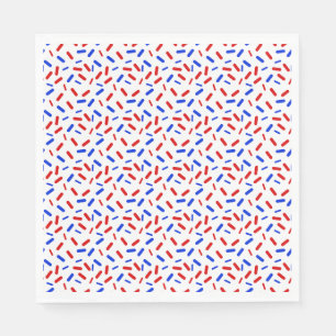 Rainbow Sprinkles Rött vitt blått American Flagga Pappersservett