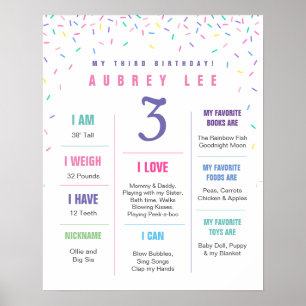 Rainbow Sprinkles, tredje födelsedag poster