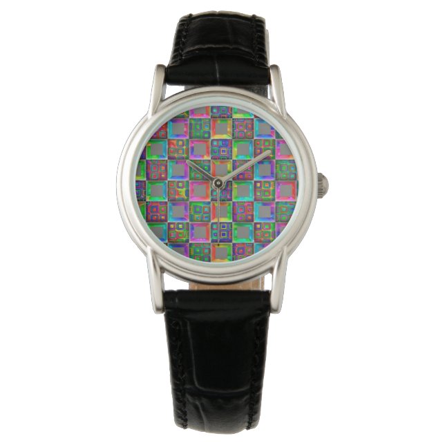 Rainbow Squares Mode Watch av Julie Everhart Armbandsur (Framsida)