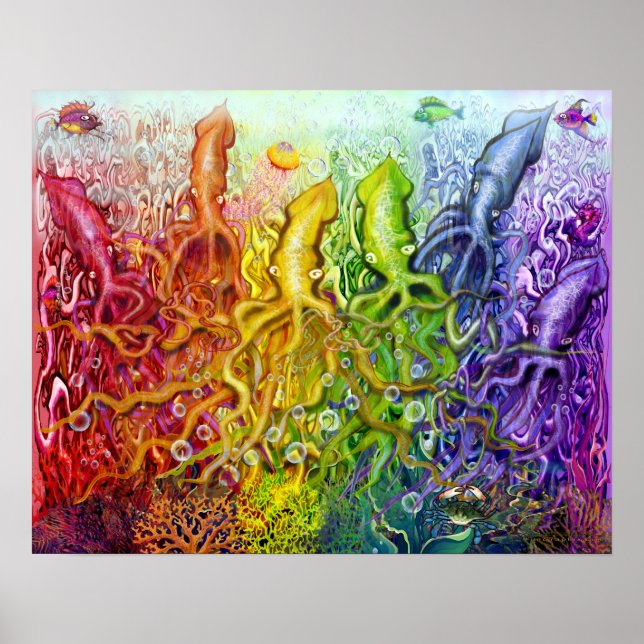 Rainbow Squid Poster (Framsidan)