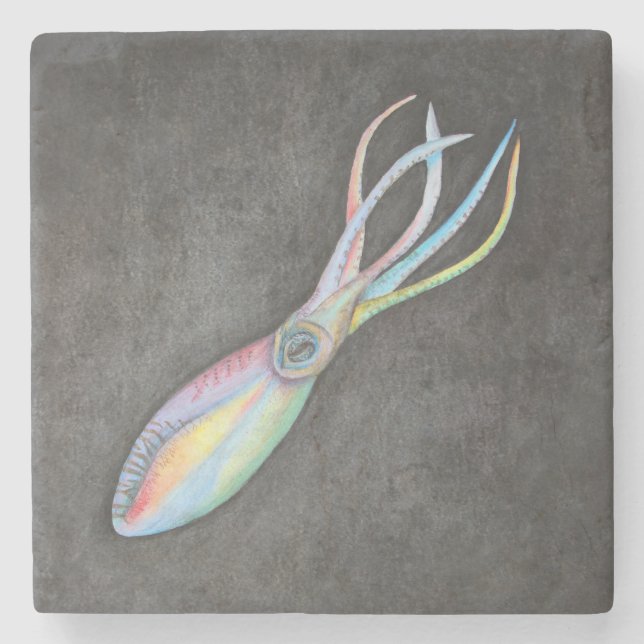 Rainbow Squid Stone Underlägg (Framsidan)