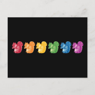 Rainbow Squirrels Vykort