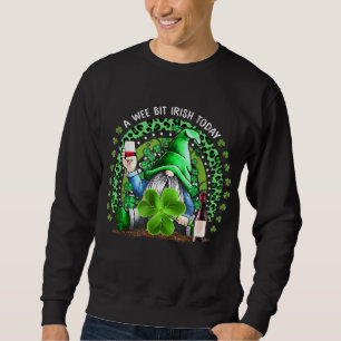 Rainbow St patrick's day Irish Gnome Drink Vin Sh Lång Ärmad Tröja