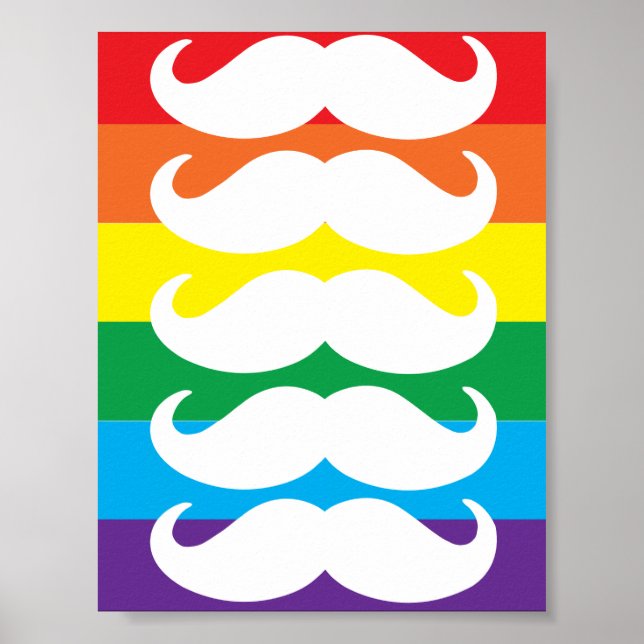 Rainbow Stache Poster (Framsidan)