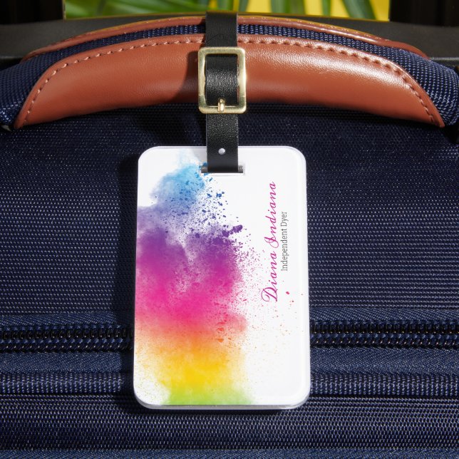 Rainbow Stänk Dyeing Bagagebricka (Framsida Insitu 2)