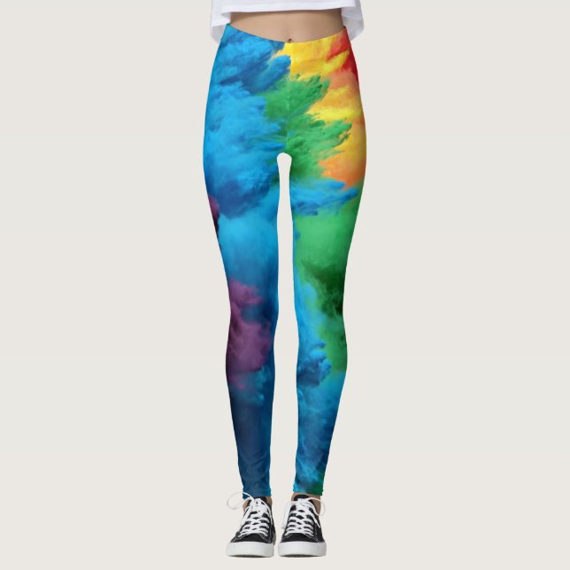 Rainbow Stänk Leggings (Framsida)