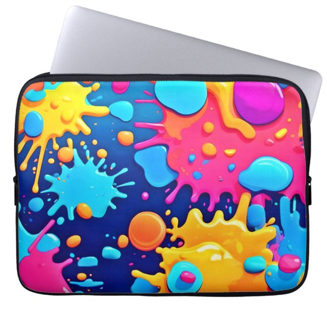 Rainbow Stänk Paint Art Laptop Fodral (Framsidan)