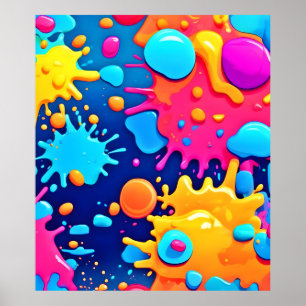 Rainbow Stänk Paint Art Poster