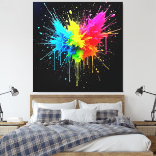 Rainbow Stänk Powder Art Canvastryck