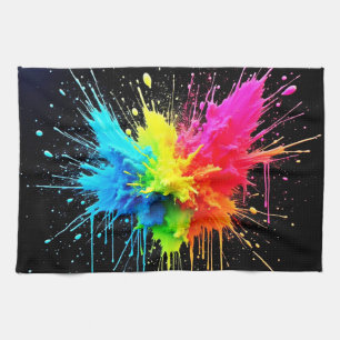 Rainbow Stänk Powder Art Kökshandduk