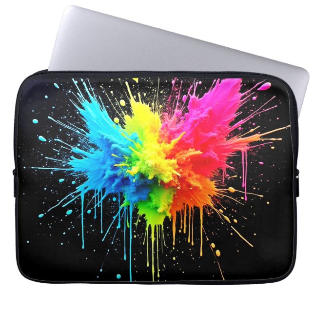 Rainbow Stänk Powder Art Laptop Fodral (Framsidan)