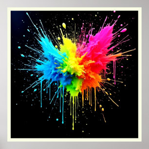 Rainbow Stänk Powder Art Poster