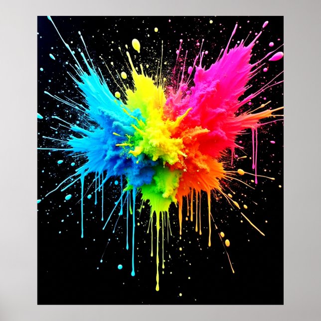 Rainbow Stänk Powder Art Poster (Framsidan)