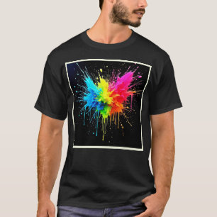 Rainbow Stänk Powder Art T Shirt