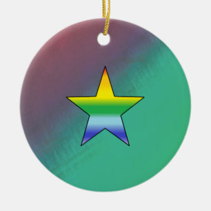 Rainbow Star Julgransprydnad Keramik