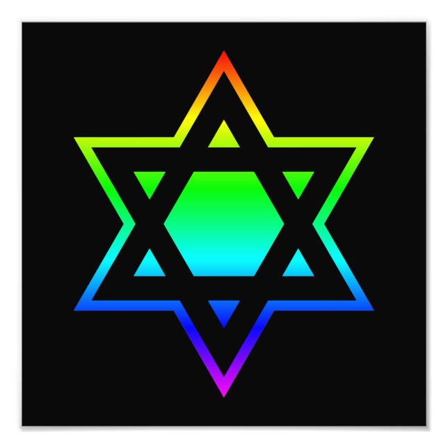 Rainbow Star of David Fototryck (Framsidan)