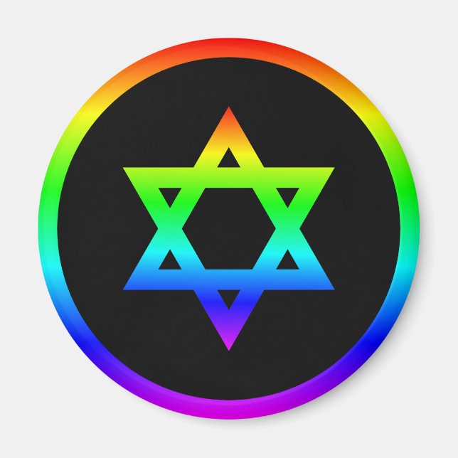 Rainbow Star of David Magnet (Framsidan)