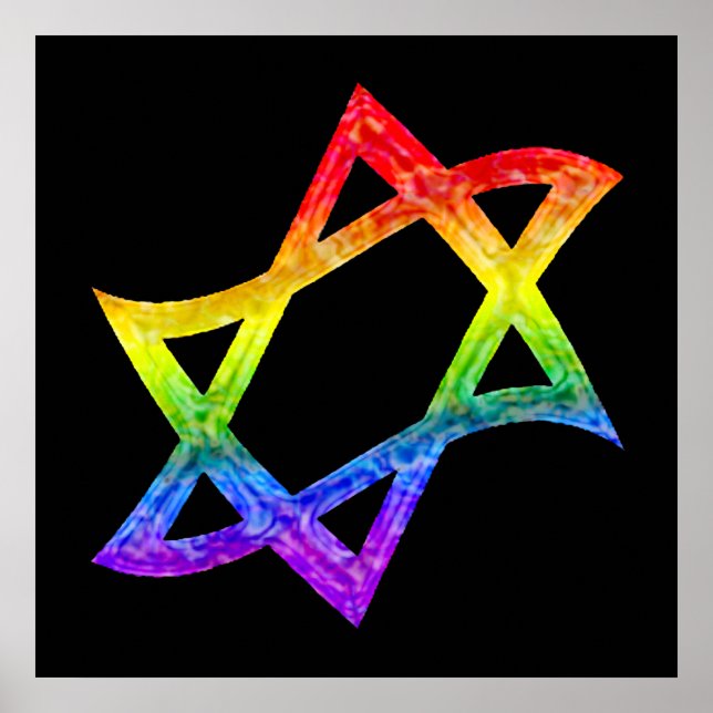 Rainbow Star of David Poster (Framsidan)