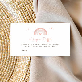 Rainbow Star Rosa Boho Baby Shower Raffle Tilläggskort